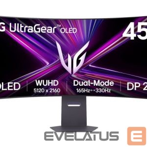 Monitorid LG  45GX950A-B UltraGear  45" OLED WUHD Curved 5120x2160/21:9/0.03ms/275cd/m2/DisplayPort HDMI Headphone Out | 