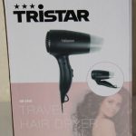 Tervishoid Tristar  SALE OUT.  HD-2460 |  Travel Hair Dryer | HD-2460 | 1200 W | Number of temperature settings 2 | Black | DAMAGED PACKAGING | Warranty 24 month(s) 