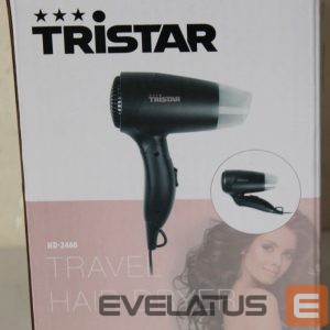 Tervishoid Tristar  SALE OUT.  HD-2460 |  Travel Hair Dryer | HD-2460 | 1200 W | Number of temperature settings 2 | Black | DAMAGED PACKAGING | Warranty 24 month(s) 