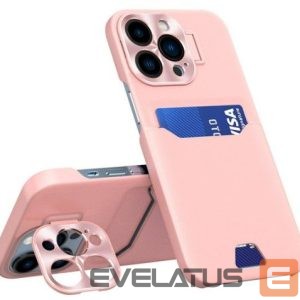 Tagakaaned iLike Apple iPhone 14 Pro Leather Stand Case Card Wallet Cover with Stand Pink