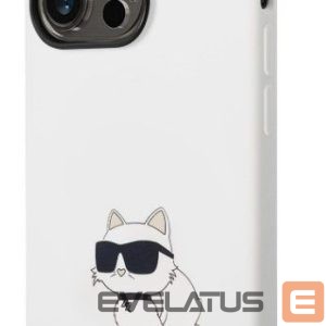 Tagakaaned Karl Lagerfeld Apple iPhone 14 Pro Liquid Silicone Choupette NFT Case White
