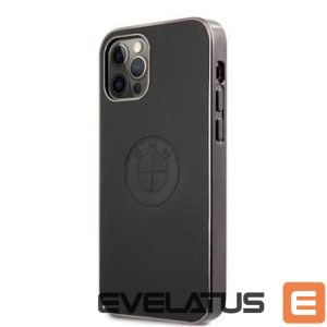 Tagakaaned BMW Apple iPhone 12/12 Pro 6.1' Signature Leather Embossed Logo Hard Case Black