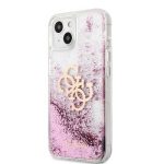 Tagakaaned Guess  iPhone 13 Mini Liquid Glitter Pink Case Transparent