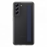 Tagakaaned Samsung  Galaxy S21 FE Clear Strap Cover Case Dark Gray