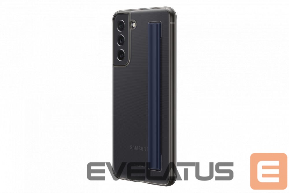 Tagakaaned Samsung Galaxy S21 FE Clear Strap Cover Case Dark Gray