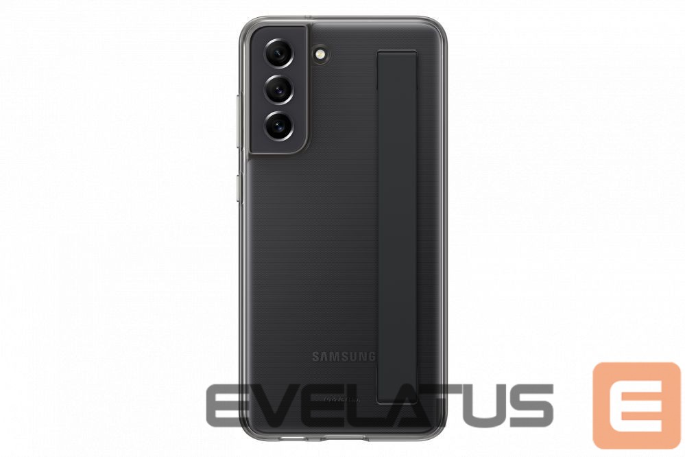 Tagakaaned Samsung Galaxy S21 FE Clear Strap Cover Case Dark Gray