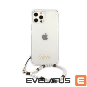 Tagakaaned Guess Apple iPhone 12/12 Pro PC Script and White Pearls Case Transparent