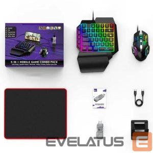 Muu arvutitarvik Saitake  M9 5in1 Mobile Game Station Adapter with usb keyborard / usb mouse / pad / phone holder Grey