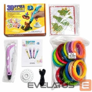 Mänguasjad iLike  3D Pen-3 with LCD display and 10 stencils Blue + Plastic set: 20 colors of 10 meters 200 meters Blue