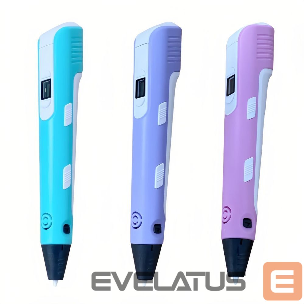 Mänguasjad iLike 3D Pen-3 with LCD display and 10 stencils Blue + Plastic set: 20 colors of 10 meters 200 meters Blue