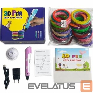 Mänguasjad iLike  3D Pen for Kids, 3D Printing Pen Printer with 150ft PLA Filament Refills, 3-Dimensional Drawing Craft Art Set 5m x 30 Colors Purple