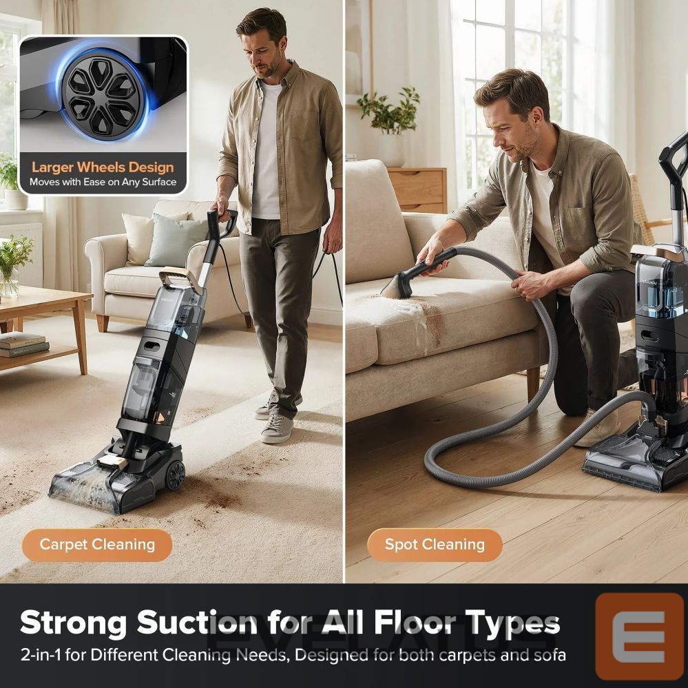 Tolmuimeja Lubluelu X3 Carpet Cleaner with 1000W Motor, Dual Brush System and 2-in-1 Cleaning