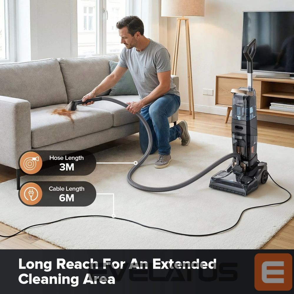 Tolmuimeja Lubluelu X3 Carpet Cleaner with 1000W Motor, Dual Brush System and 2-in-1 Cleaning