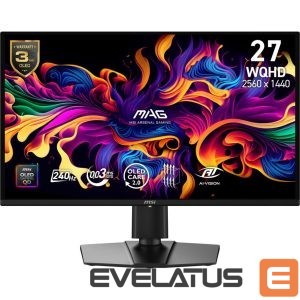 Monitorid MSI  Monitor||26.5 "|2560 x 1440 pixels|Wide Quad HD|Native aspect ratio 16:9|QD-OLED|Flat|MAG274QPQD-OLEDX24 