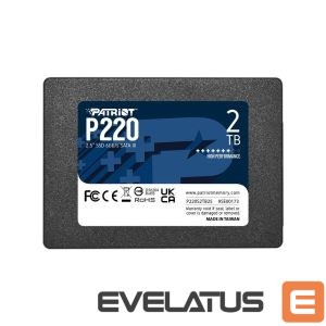 Kõvaketas SSD Patriot  SSD||P220|2TB|SATA|Write speed 500 MBytes/sec|Read speed 550 MBytes/sec|2,5"|TBW 960 TB|P220S2TB25 