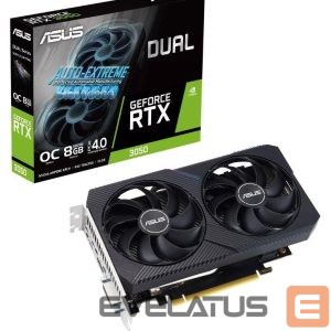 Graafikakaart / ideokaardid Asus  Graphics Card||NVIDIA GeForce RTX 3050|8 GB|GDDR6|128 bit|PCIE 4.0 16x|Dual Slot Fansink|1xDVI-D|1xHDMI|1xDisplayPort|DUAL-RTX3050-O8G-V2 
