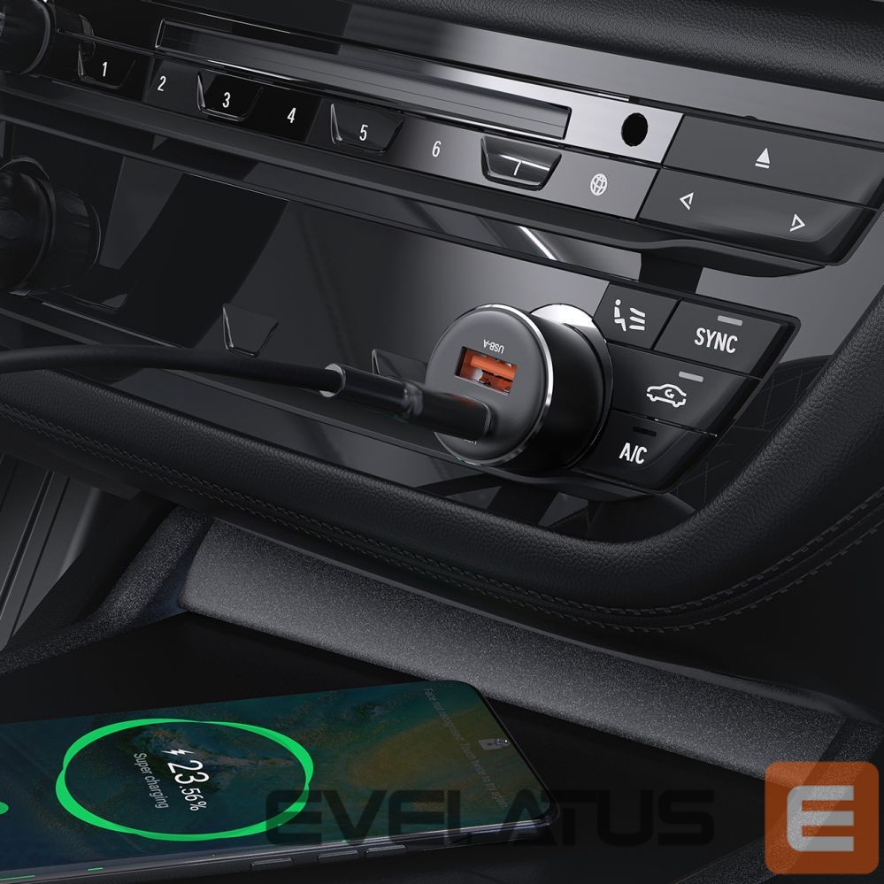 Adaptrid Acefast Acefast B12 car charger 60W USB-A / USB-C - black