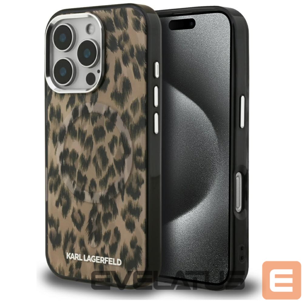 Muud kaubad Karl Lagerfeld Karl Lagerfeld IML Leopard Pattern MagSafe Case for iPhone 16 Pro Max - Brown