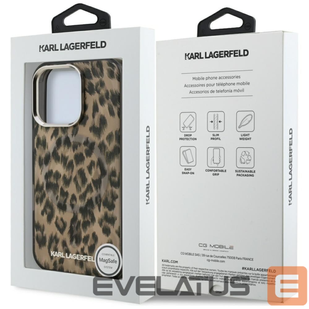 Muud kaubad Karl Lagerfeld Karl Lagerfeld IML Leopard Pattern MagSafe Case for iPhone 16 Pro Max - Brown