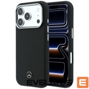 Muud kaubad Mercedes-Benz  Mercedes Leather Semi Wrap Wood Effect MagSafe Case for iPhone 17 Pro Max - Black 