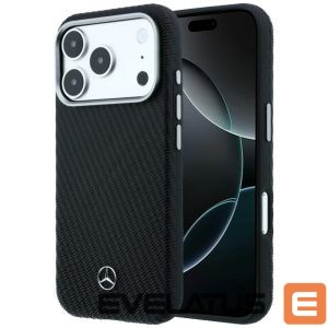 Muud kaubad Mercedes-Benz  Mercedes Leather Semi Wrap Wood Effect MagSafe Case for iPhone 17 Pro - Black 