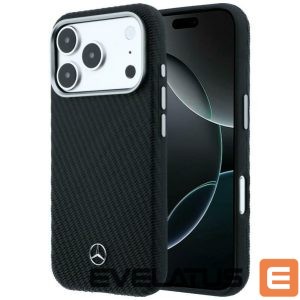Muud kaubad Mercedes-Benz  Mercedes Leather Semi Wrap Wood Effect MagSafe Case for iPhone 17 Pro Max - Black 