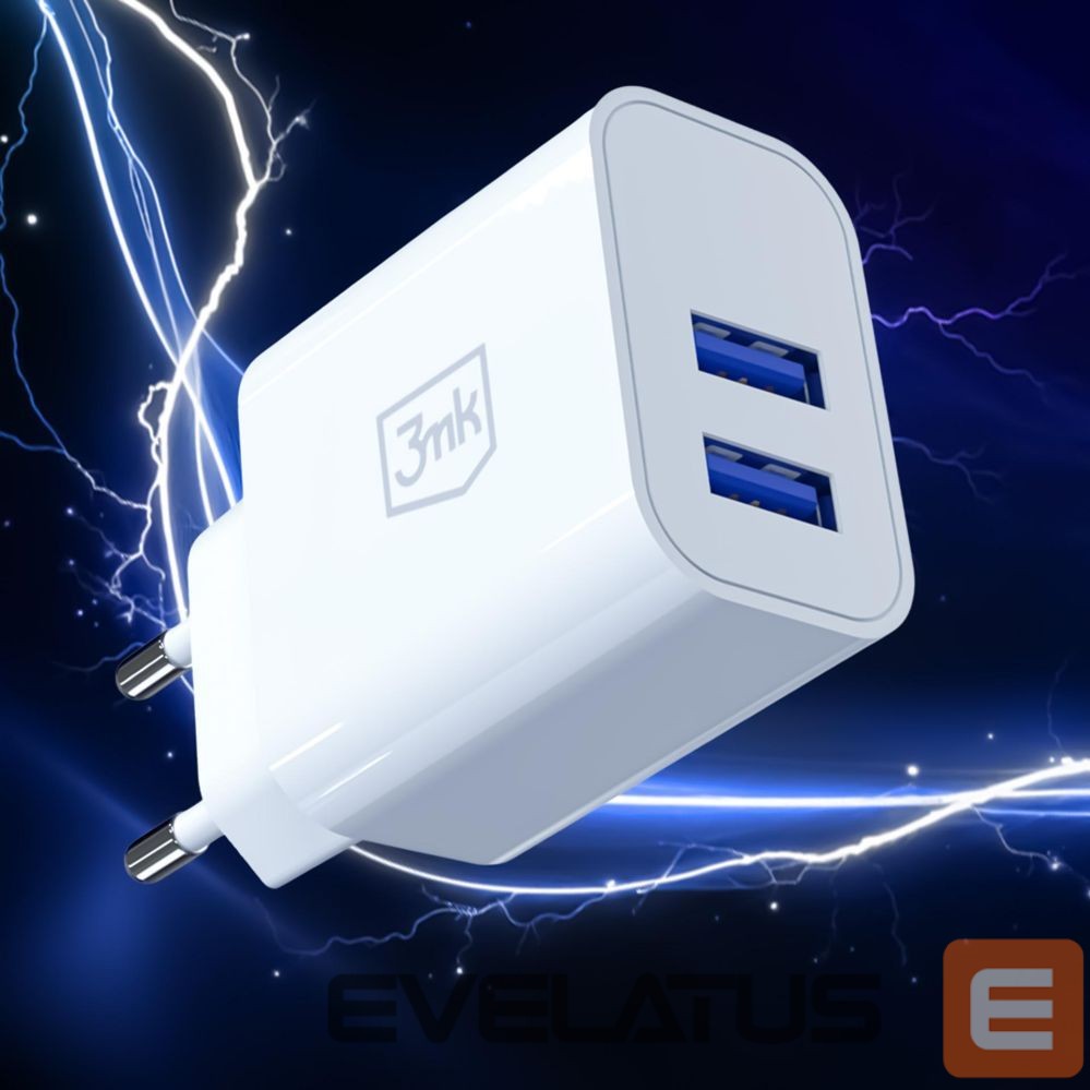 Muud kaubad 3MK 3mk FlowPower 10W 2.4A 2A Wall Charger - White
