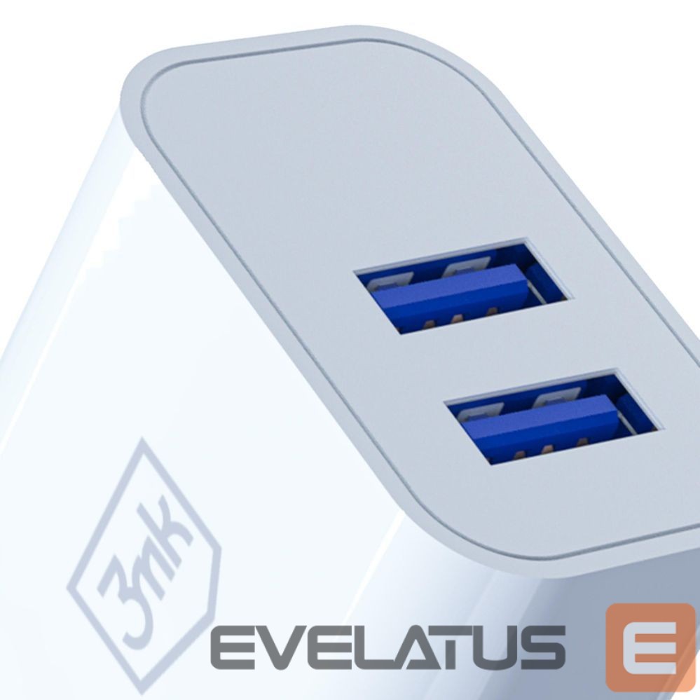 Muud kaubad 3MK 3mk FlowPower 10W 2.4A 2A Wall Charger - White