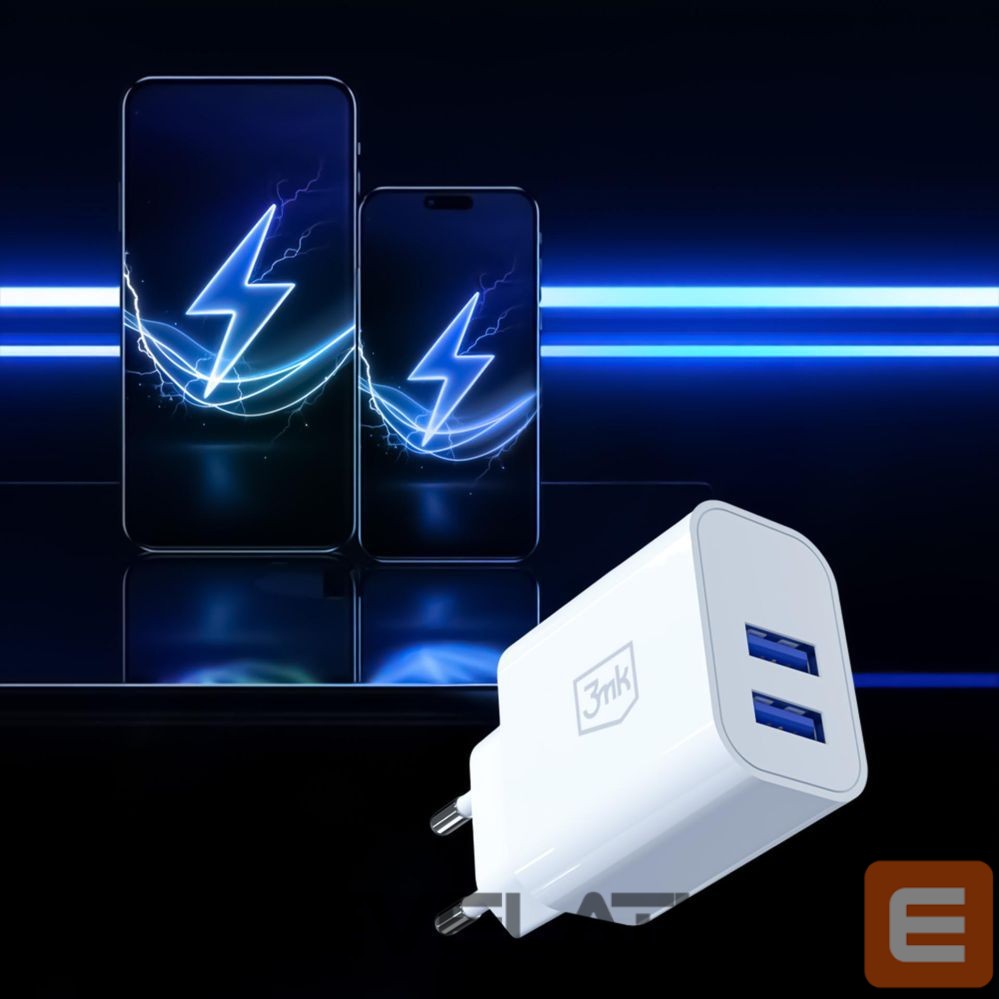 Muud kaubad 3MK 3mk FlowPower 10W 2.4A 2A Wall Charger - White