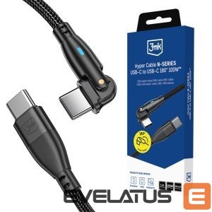 Muud kaubad 3MK  3mk Hyper Cable N-SERIES USB-C / USB-C 1m PD 3.0 QC 3.0 20V / 5A 100W - black 