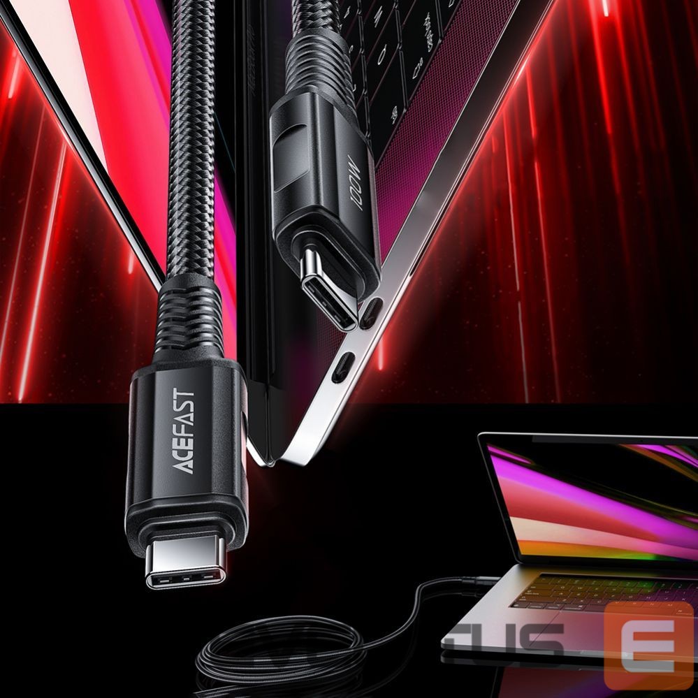 Kaabel Acefast Acefast C4-03 Black USB-C - USB-C PD QC cable 100W 5A 480Mb/s 2m - black