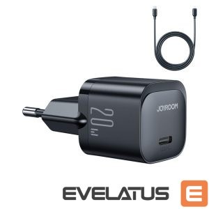 Adaptrid Joyroom  USB C 20W PD mini charger with USB C cable - Lightning Joyroom JR-TCF02 - black 