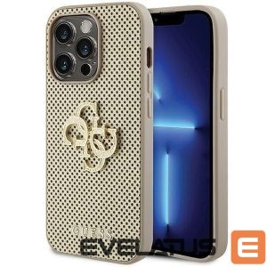 Tagakaaned Guess  Guess Perforated 4G Glitter case for iPhone 15 Pro - gold 