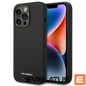 Tagakaaned Karl Lagerfeld  Karl Lagerfeld KLHMP14LSLMP1K iPhone 14 Pro 6,1" hardcase czarny/black Silicone Plaque Magsafe 
