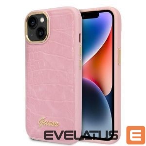 Tagakaaned Guess  Guess Croco Collection case for iPhone 14 - pink 