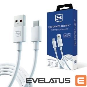Kaabel 3MK  3MK Hyper Cable USB-A to USB-C 5A 60W 1.2m biały/white kabel 