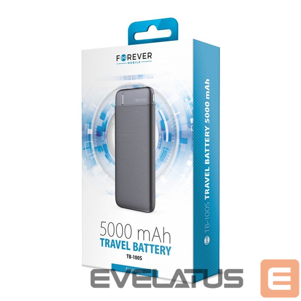 Väline aku Forever Forever power bank TB-100S 5000 mAh black
