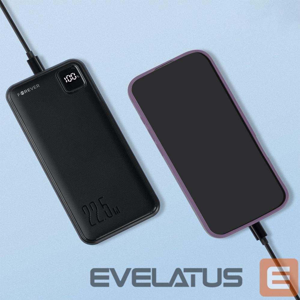 Väline aku Forever Forever power bank TB-300L PD QC 22,5W 20000 mAh black
