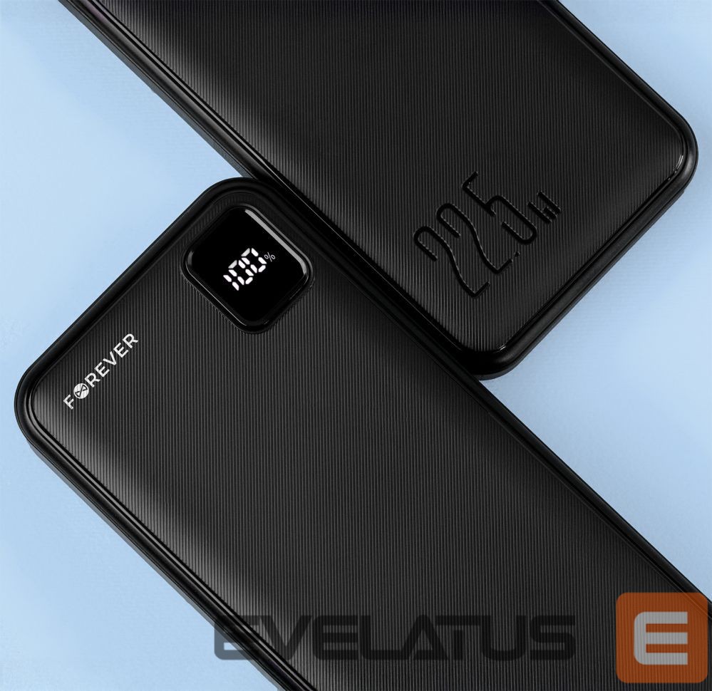 Väline aku Forever Forever power bank TB-300L PD QC 22,5W 20000 mAh black