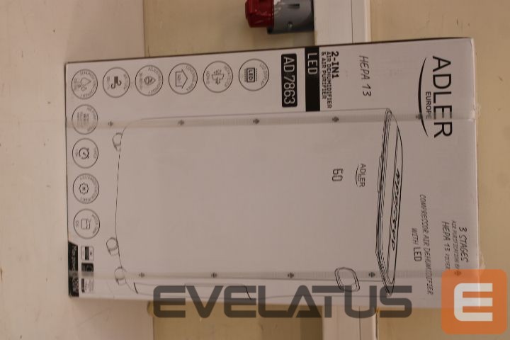 Õhupuhasti Adler SALE OUT. AD 7863 2-in1 Air Dehumidifier & Air purifier LED (compressor), White | | 2-in1 Air Dehumidifier and Air purifier | AD 7863 | Power 420 W | Suitable for rooms up to 140 m³ | Water tank capacity 6.5 L | White | DAMAGED PACKAGING