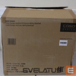 Lauagrillid Caso  SALE OUT.  03186 Air Fryer Duo Chef, Total capacity 14L, 2200W, Black |  Air Fryer | DuoChef | Power 2200 W | Capacity 14 L | Black | UNPACKED, DAMAGED PACKAGING, SCRATCHED ON CORPUS, DENT ON FRONT | 24 month(s) 