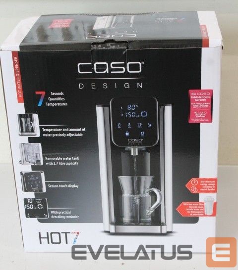 Veekeetja Caso SALE OUT. 01875 HOT 7 Turbo Hot water dispenser, Capacity 2.7 L, Black/Stainless Steel | SALE OUT. Turbo Hot Water Dispenser | Hot7 | Water Dispenser | 2200 W | 2.7 L | Plastic/Stainless Steel | Black/Stainless Steel | UNPACKED, USED