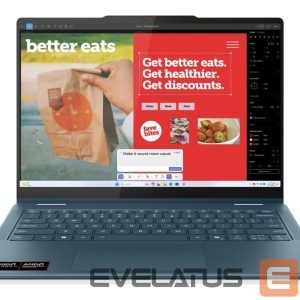 Sülearvuti Lenovo  Yoga 7 2-in-1 14AKP10 14 WUXGA Touch AMD AI R7 350/16GB/512GB/AMD Radeon 860M Graphics/WIN11 Home/Nordic Backlit kbd/Tidal Teal/2Y Wa |  Yoga (w/o 65W Power adapter) 7 2-in-1 14AKP10 | Tidal Teal | 14 " | OLED | Touchscreen | WUXGA | 1920 x 1200 pixels | 60 Hz | Glossy | AMD Ryzen AI 7 | 350 | 16 GB | LPDDR5 | Solid-state drive capacity 512 GB | AMD Radeon Graphics | Windows Home 11 | 802.11be | Bluetooth version 5.4 | Keyboard language Nordic | Keyboard backlit | Warranty 24 month(s) | Battery warranty 12 month(s) 