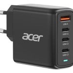 Kontroller Acer  67W PD GaN Charger, 2 x USB C and 1 x USB A, EU Plug, 100W USB C cable, Black (Retail Pack) 