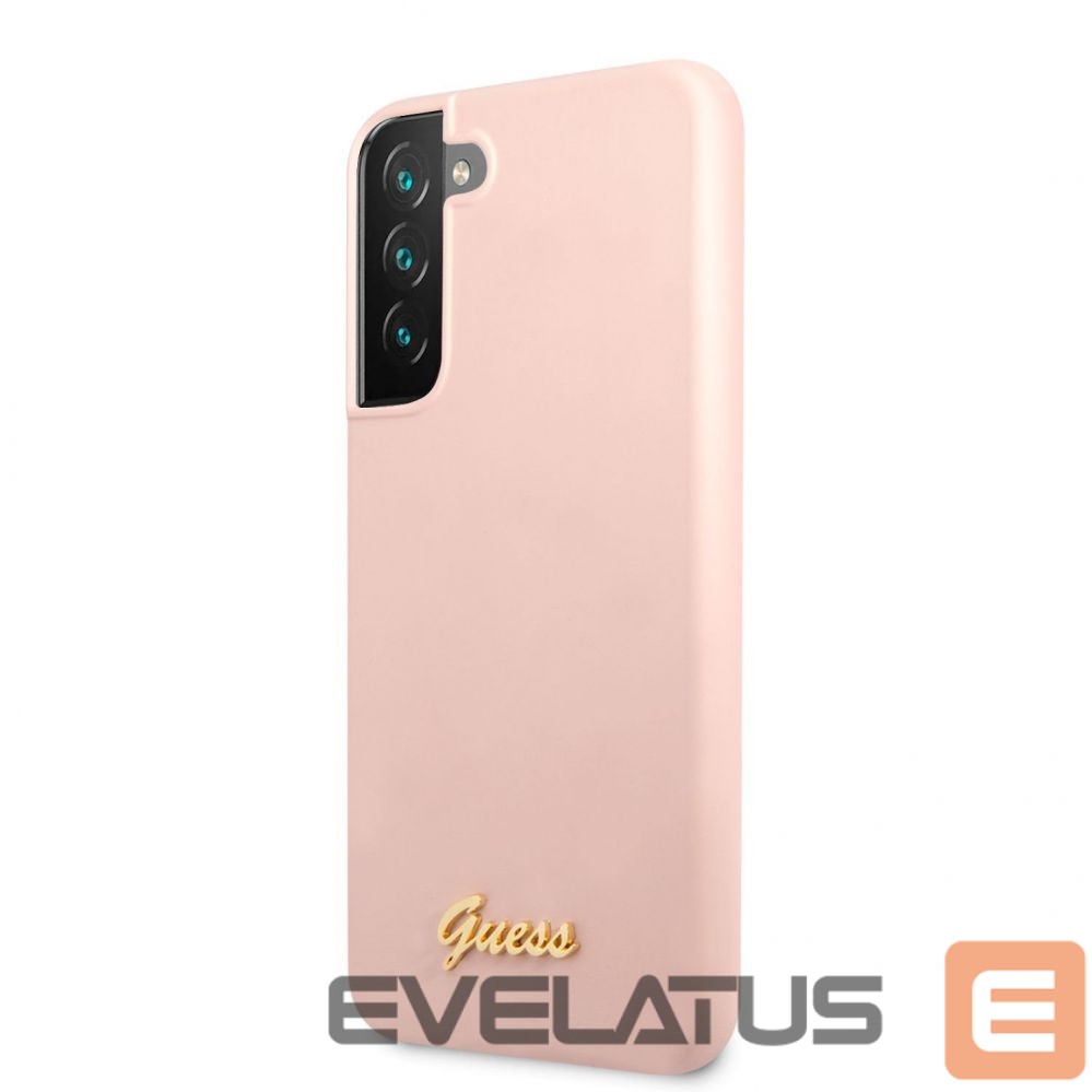 Tagakaaned Guess - Samsung S22 Plus Silicone Metal Logo Case Pink