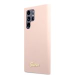 Tagakaaned Guess Samsung Samsung S22 Ultra Silicone Metal Logo Case Pink
