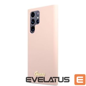 Tagakaaned Guess Samsung Samsung S22 Ultra Silicone Metal Logo Case Pink