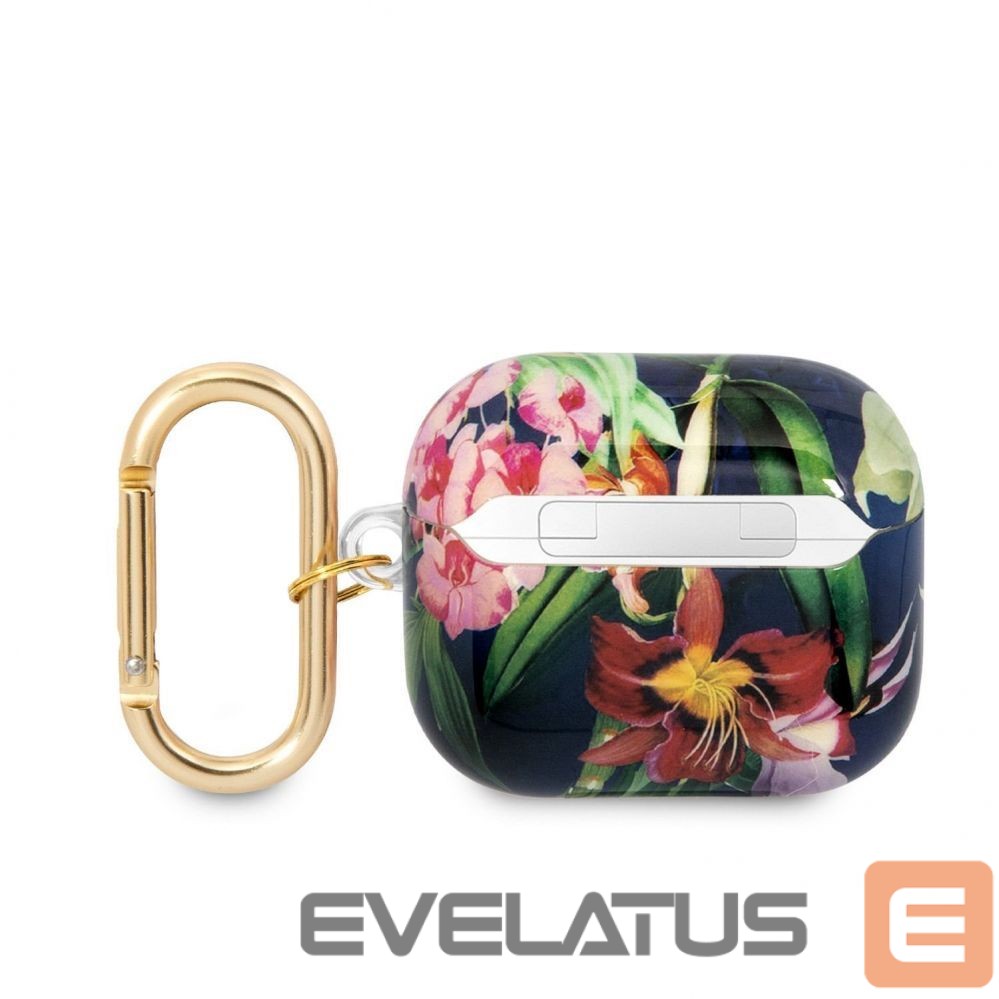 Korpus kõrvaklappidele Guess Apple Airpods 3 TPU Flower Print Case Blue