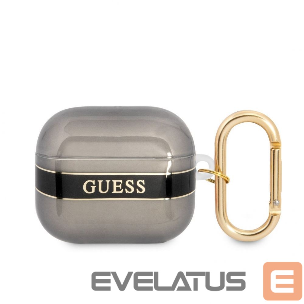 Korpus kõrvaklappidele Guess Apple Airpods 3 TPU Printed Stripe Case Black