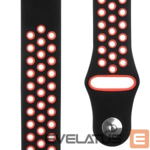 Rihm Tactical  20mm Double Silicone Watch Band Black Red